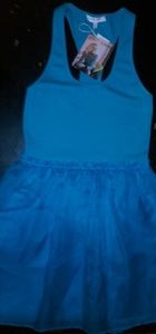 Betsy Johnson blue tank dress w layered skirt.